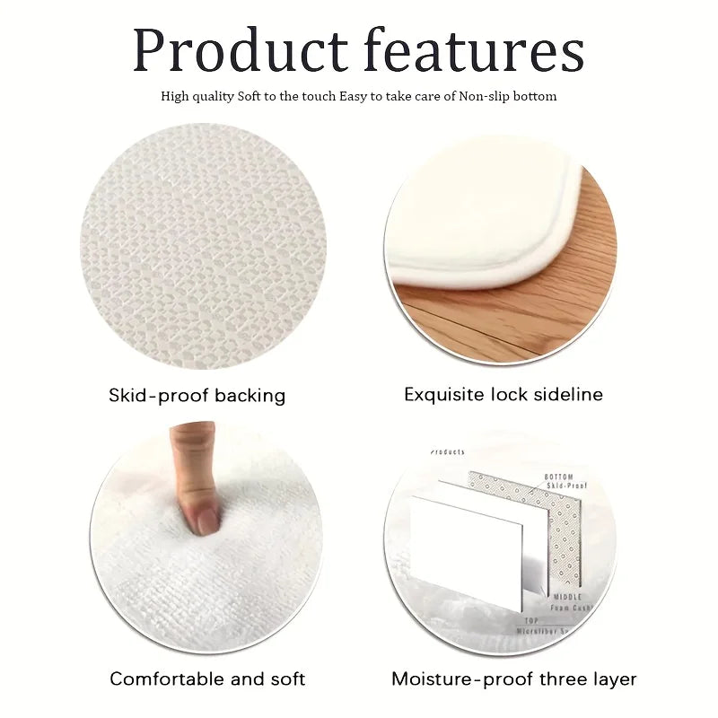 VIKAMA Study Floor Mat Computer Desk Roller Chair Swivel Chair Mat Arched Bedroom Bedside Dressing Table Carpet Home Decoration