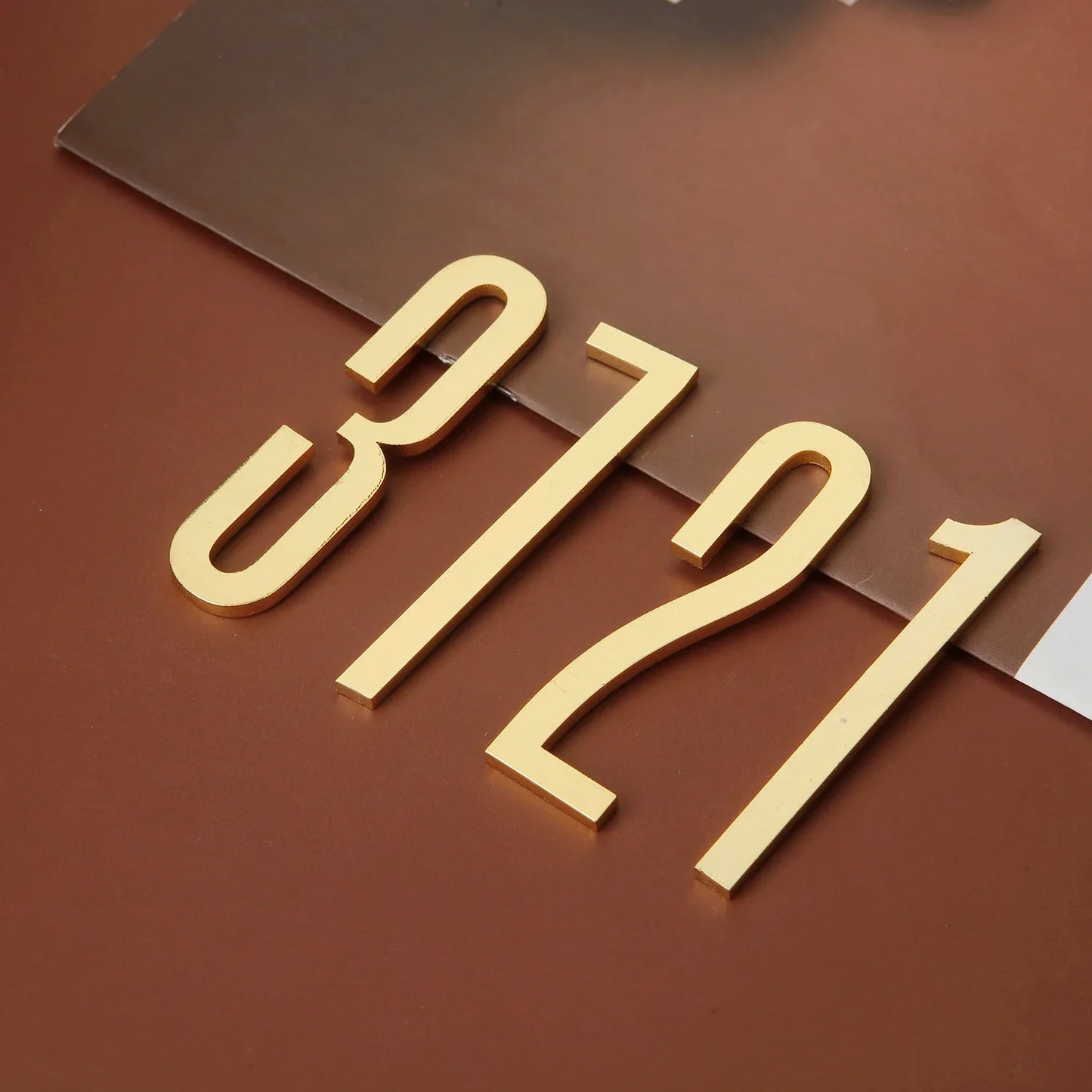 Golden Door Number with Magnets 7cm Metal House Number Apartment Door Number for Outdoor Hotel Home Mailbox Label