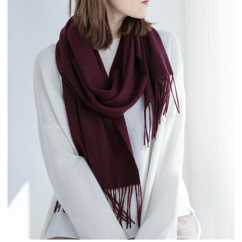 Solidlove 100% Wool Winter Scarf for Women – Luxury Cashmere-Feel Shawl, Poncho & Wrap | Warm Fashion Scarf for Ladies