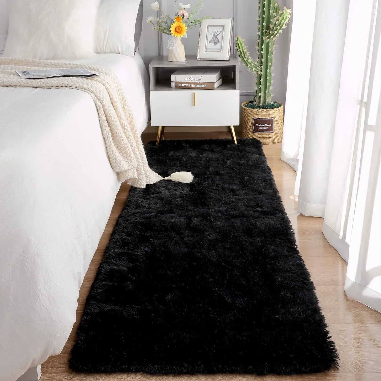 VIKAMA Soft Running Rug, Plush And Fluffy Bedroom And Living Room Carpet, Nursery And Children's Room Floor Mat For Home Decor