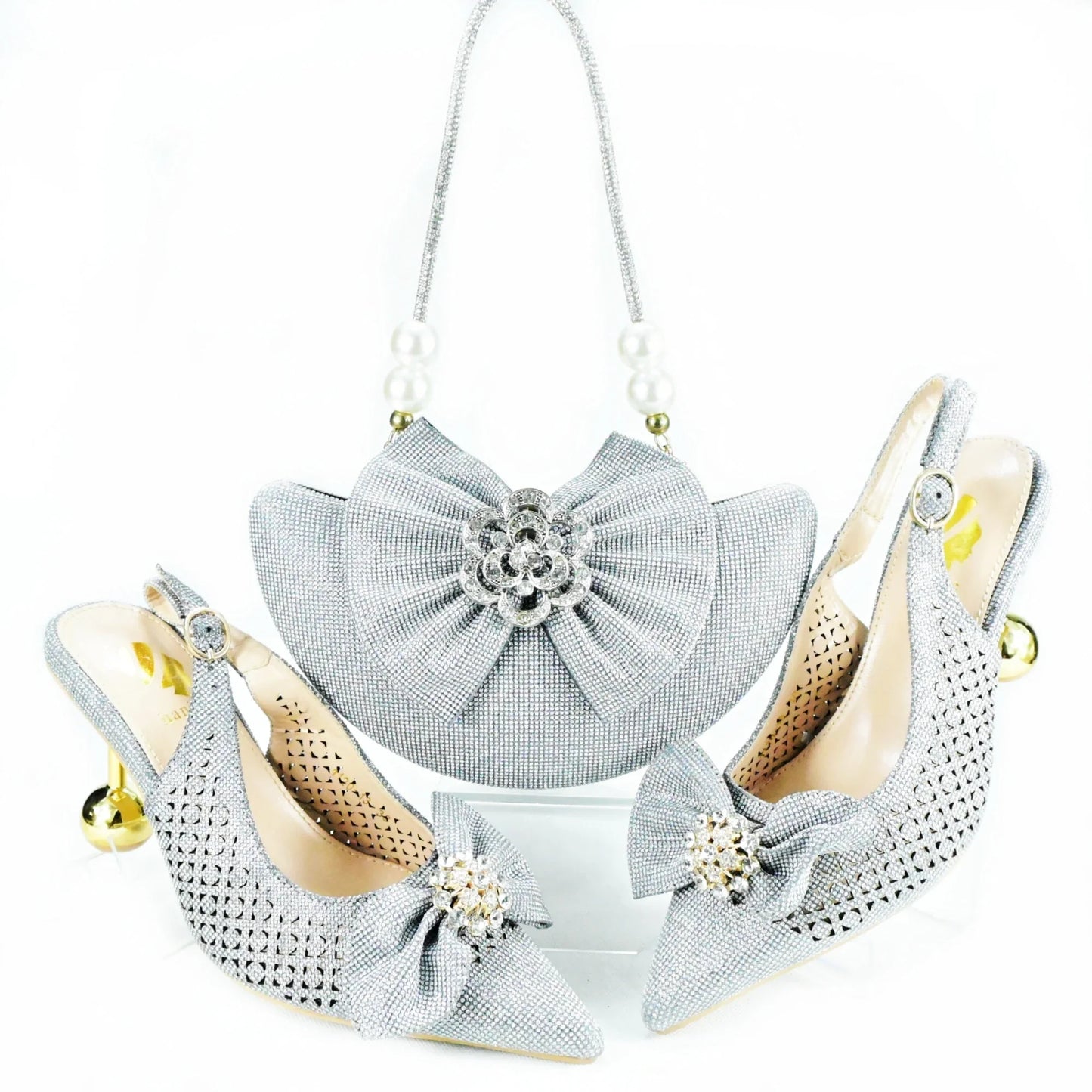 Latest African Wedding Shoes and Bag Set HAS1-21