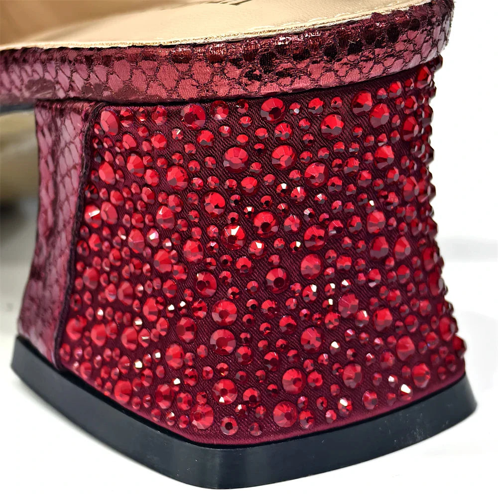 Elegant Women's Peep-Toe Heels and Matching Bag Set EDS40