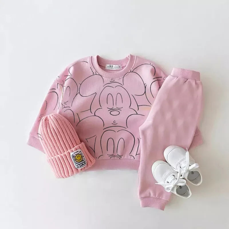 New Designer Cartoon Clothing  Tracksuit Baby Boy Summer Printed Clothes T-shirt+shorts Baby Girl Casual Solid Color Sets