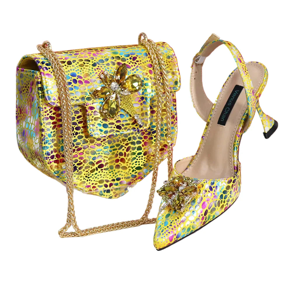New Ladies Heels And Matching Bag Set NBG54