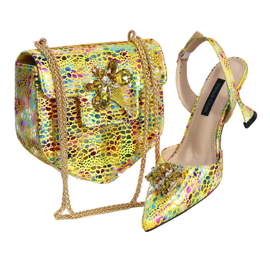 New Ladies Heels And Matching Bag Set NBG54