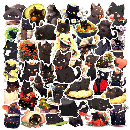 10/30/50pcs Cute Cartoon Cat Graffiti Stickers Decal Scrapbook Diary Phone Motorcycle Laptop Kawaii Waterproof Sticker Kids Toy