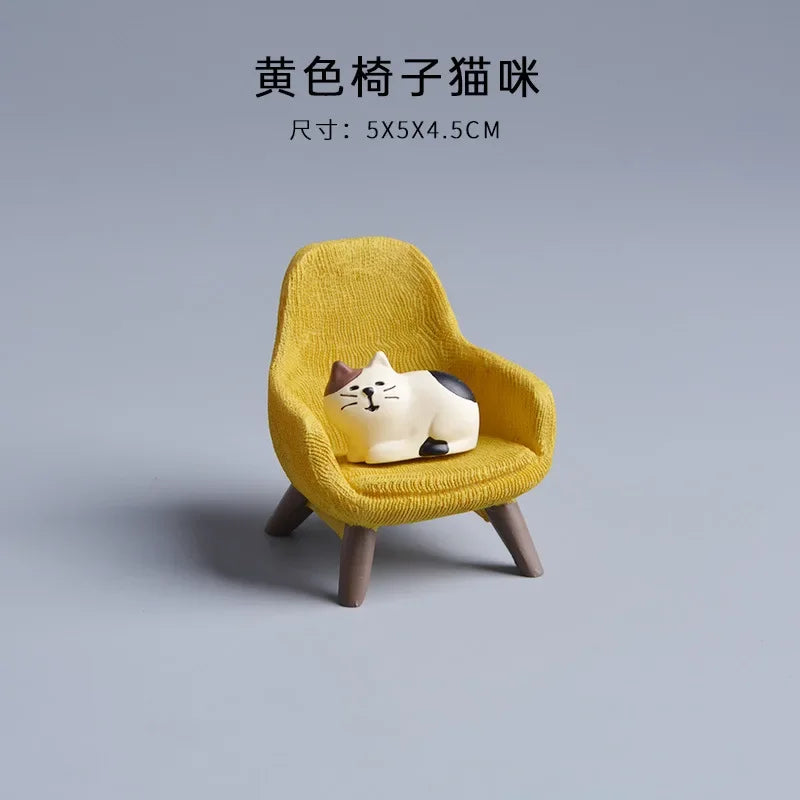 Cute Cat Bread Toast Model Toys Miniature Photography Props Figurines Gift Desktop Ornaments Figurine Decoration Crafts