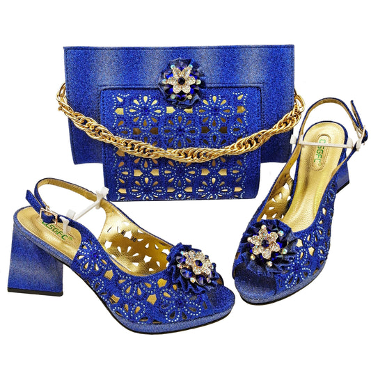 Italian Shoes And Bag Sets For Evening Party HFV-25