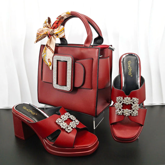 Latest Women Summer Toe Sandals and Bag set ED135