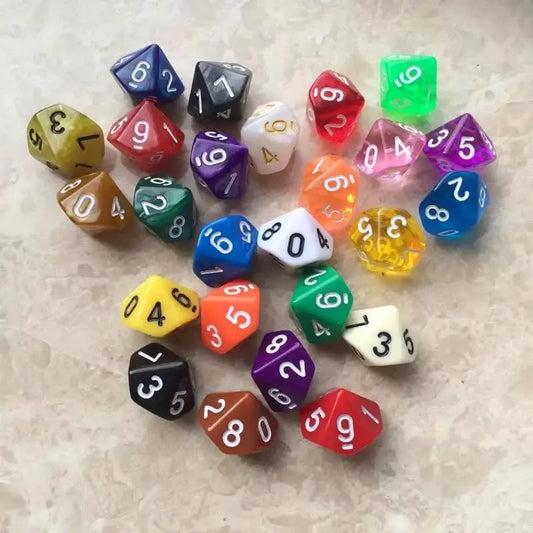 10 Pcs/set 0-9  Digital Dice 10-sided Educational Games Entertainment Accessories
