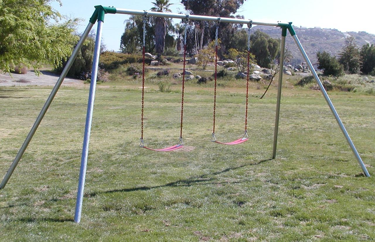 8 ft Commercial Swing Set 2 Swings 1 Bay Heavy Duty