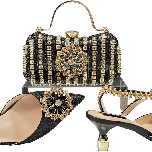 Lastest Italian Ladies Shoes with Matching Bag Set HKK1-62