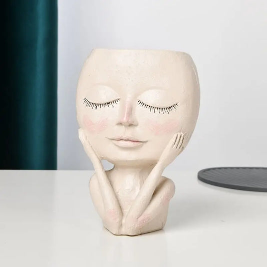 1 Girl Face Vase, Creative Home Decoration, Balcony Living Room Decoration Ornaments, Christmas Gifts, Thanksgiving Gifts