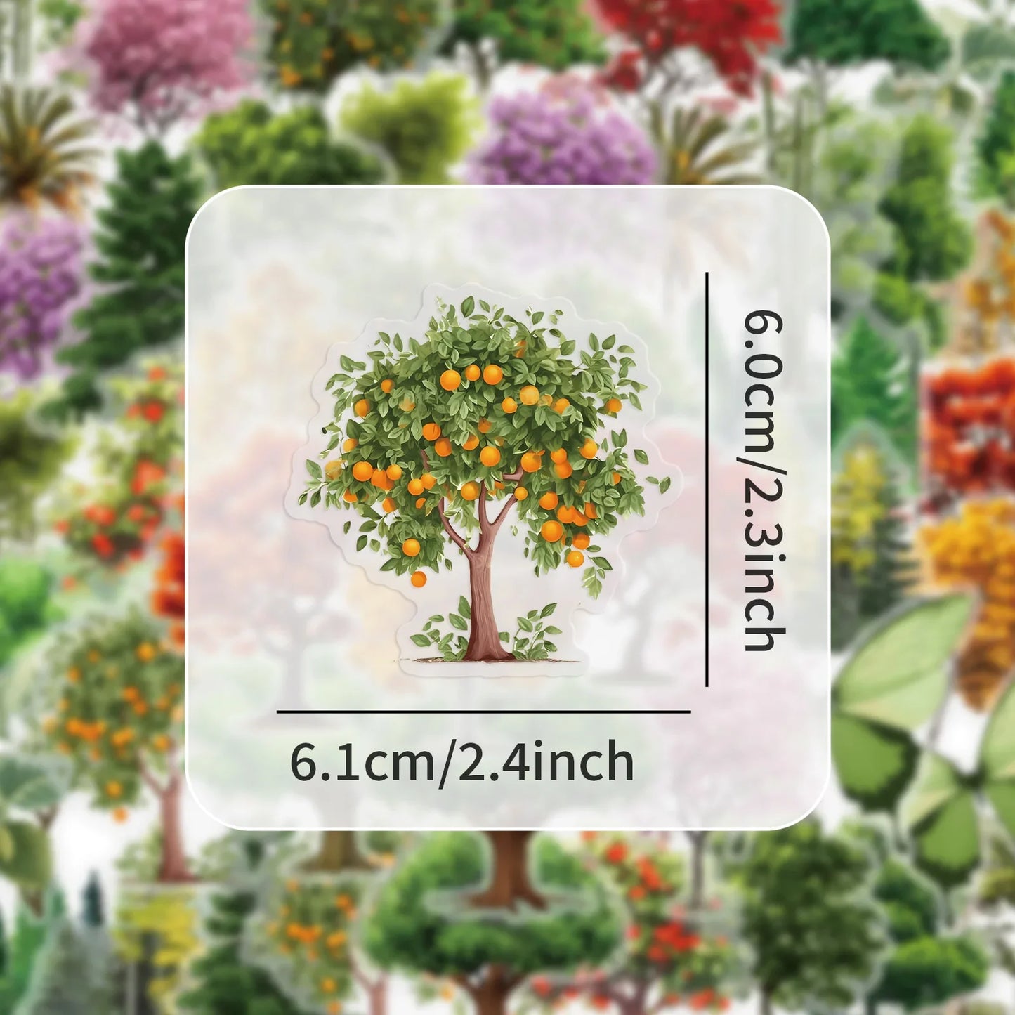 50pcs Forest Secret PET Stickers Natural Forest Plant Landscape Stickers Decor DIY For Scrapbook, Journaling, Laptop, Bumper