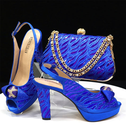 Italian Shoes And Bag Sets For Evening Party With Stones HJK1-60