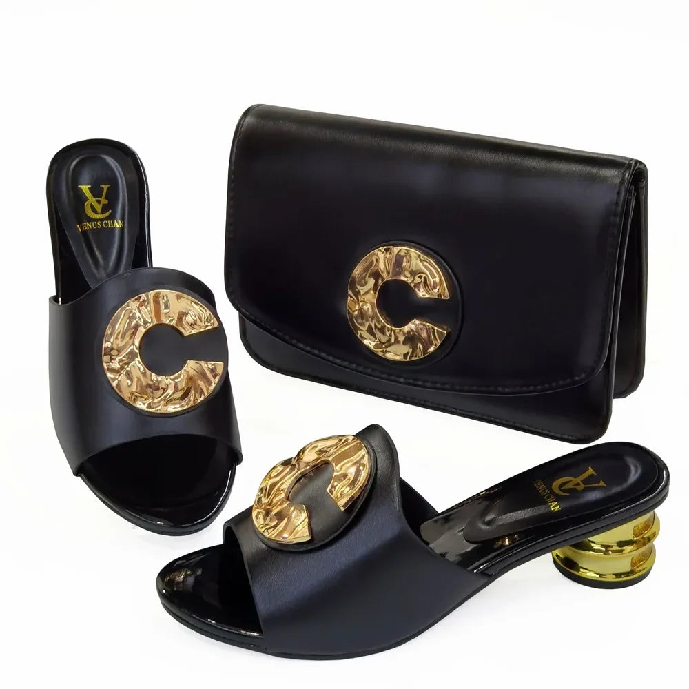 Latest Fashion African Shoes and Bags Set GH564