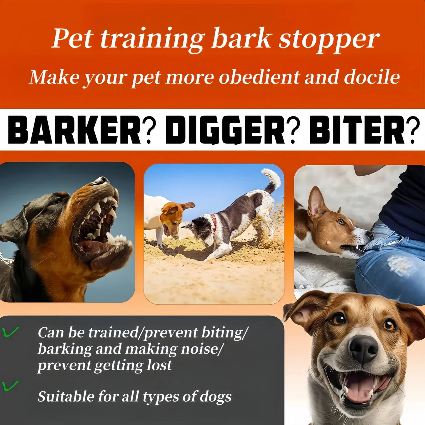 Electric Dog Training Collar – Waterproof Anti-Bark Remote Control