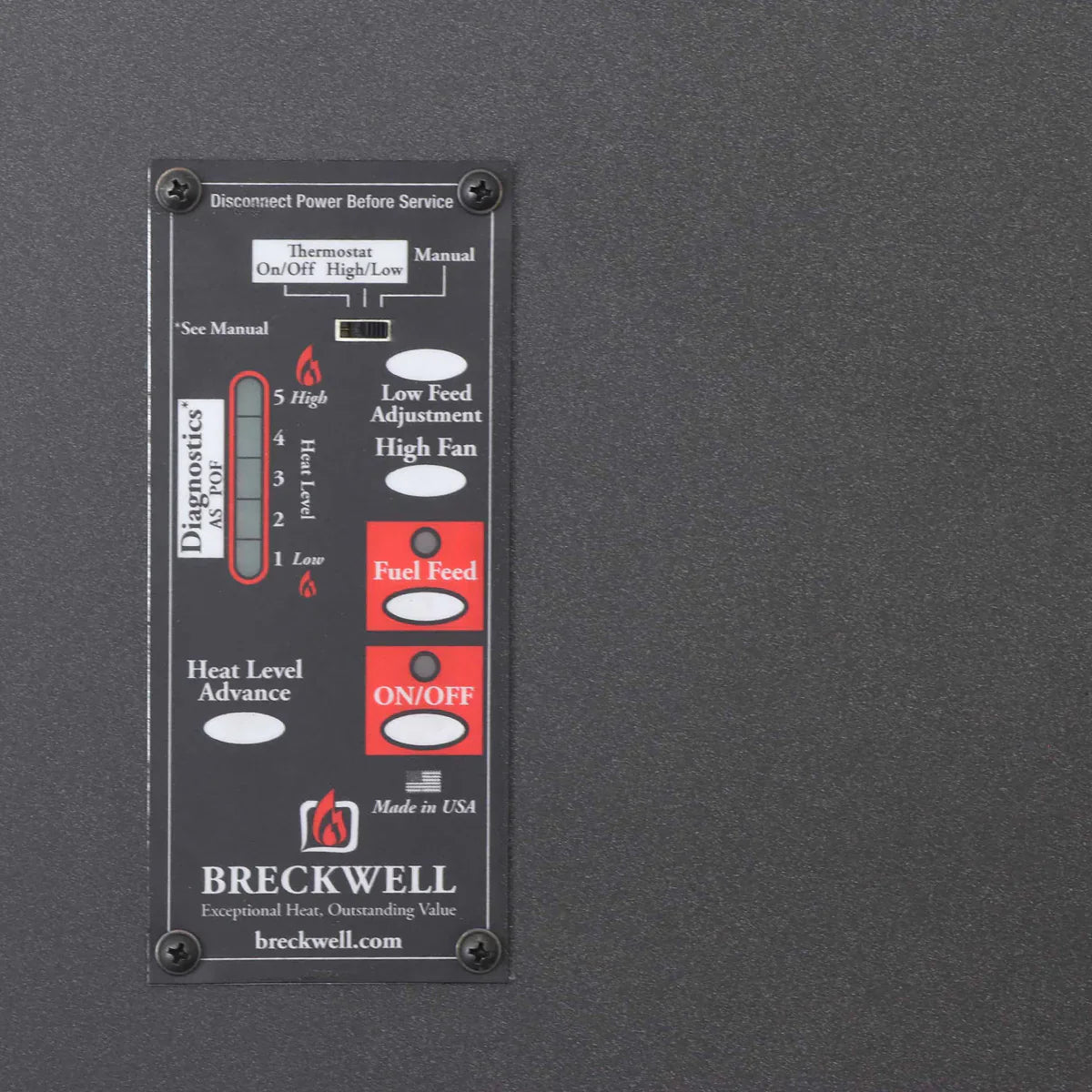 Breckwell SP1000E Big E Pellet Stove, Cast Door