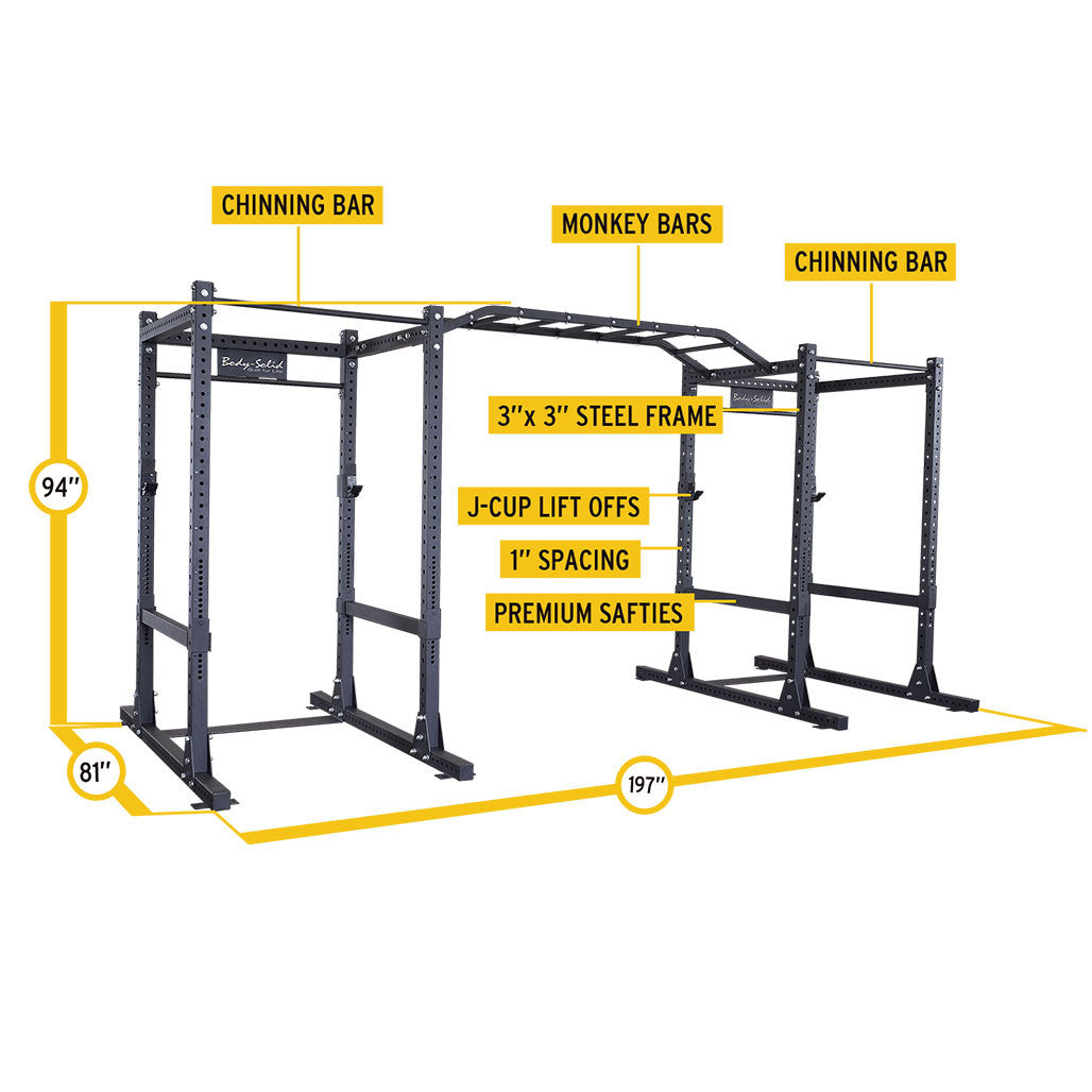 Body-Solid SPR1000SS Commercial Power Rack with Safety Straps
