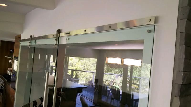 Stainless Steel Barn Door Hardware Kit for Glass Doors