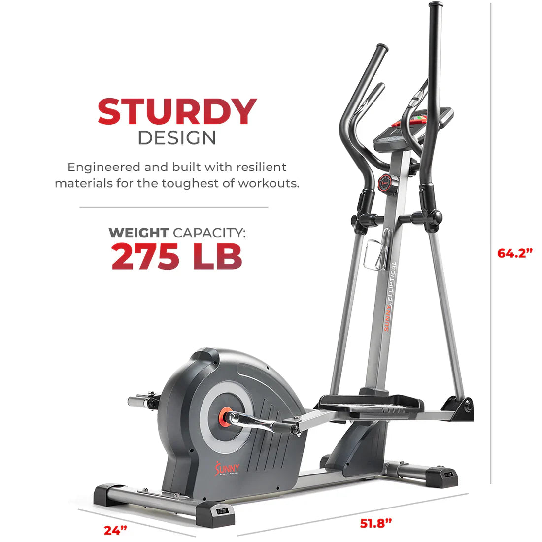 Smart Elite Magnetic Elliptical Exercise Machine by Sunny Health & Fitness