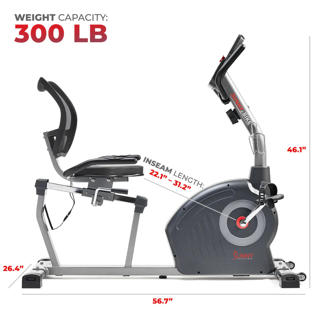Elite Smart Recumbent Exercise Bike by Sunny Health & Fitness