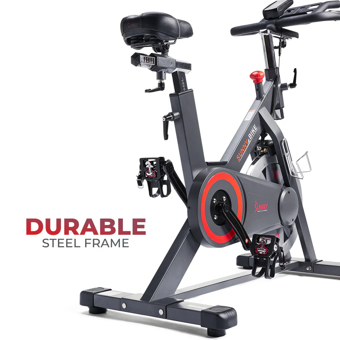 Premium Smart Magnetic Belt Drive Indoor Cycling Exercise Bike by Sunny Health and Fitness
