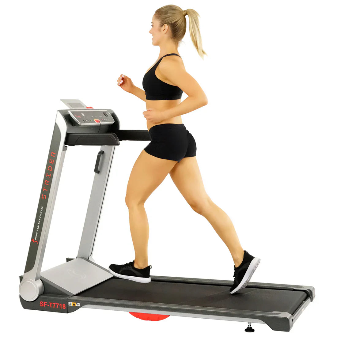 Pro Treadmill Wide Flat Folding & Low Deck by Sunny Health & Fitness