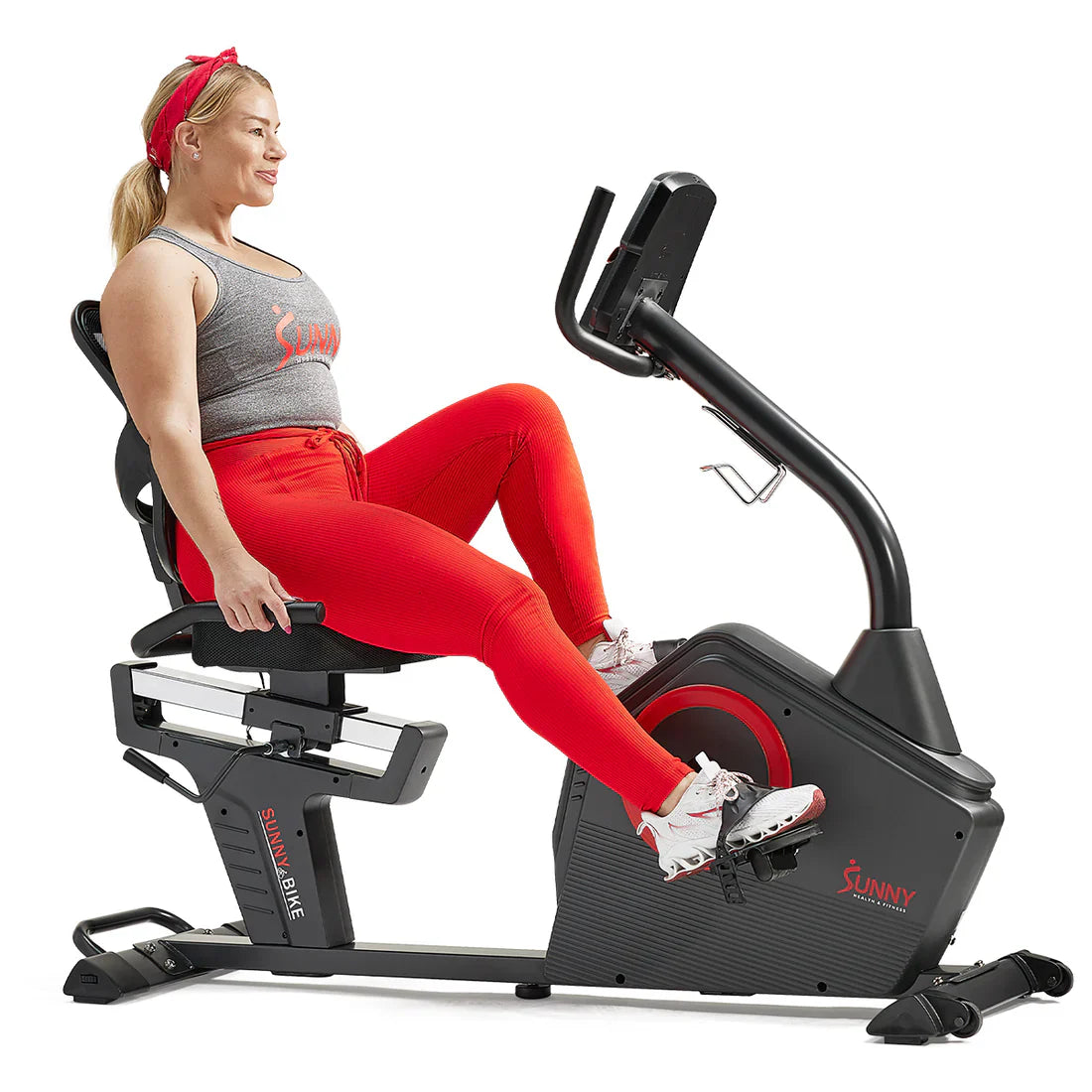 Smart Programmable 16 Levels Resistance Recumbent Exercise Bike by Sunny Health & Fitness