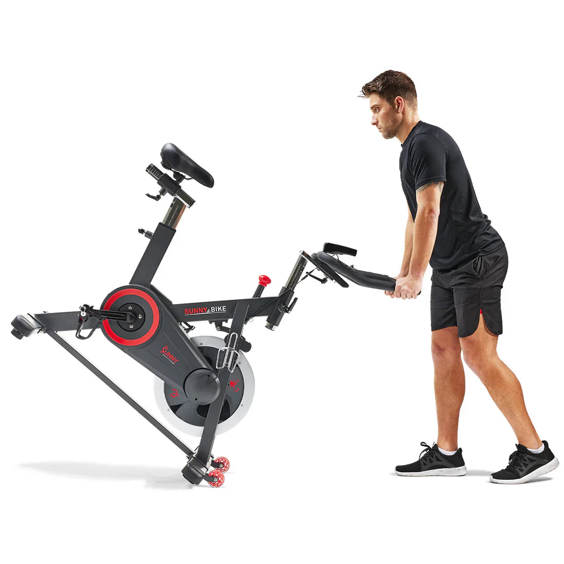 Premium Smart Magnetic Belt Drive Indoor Cycling Exercise Bike by Sunny Health and Fitness