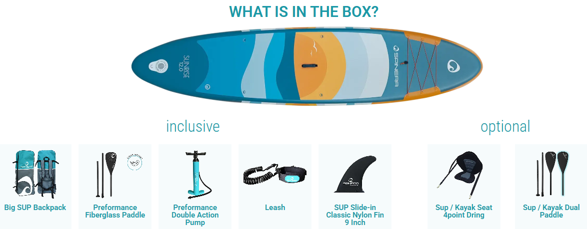 Spinera SUP Sunrise 12.0 Stand Up Paddleboard [12.1 ft x 33.1 in x 6 in]