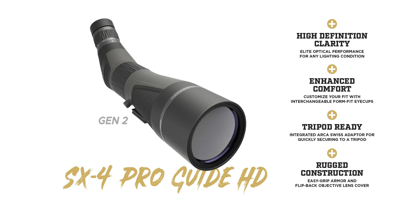 Leupold SX-4 Pro Guide HD Gen2 Spotting Scope 20-60x85 Angled