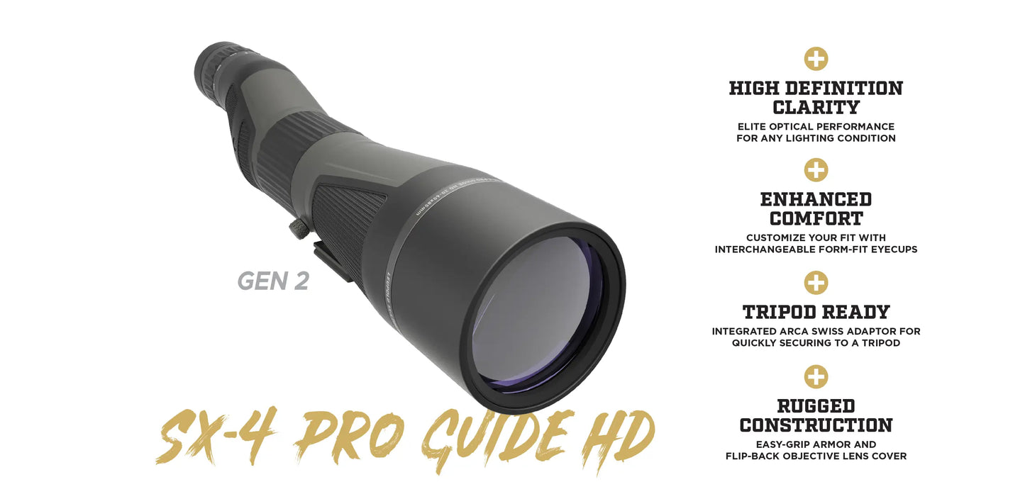 Leupold SX-4 Pro Guide HD Gen2 Spotting Scope 20-60x85 Straight
