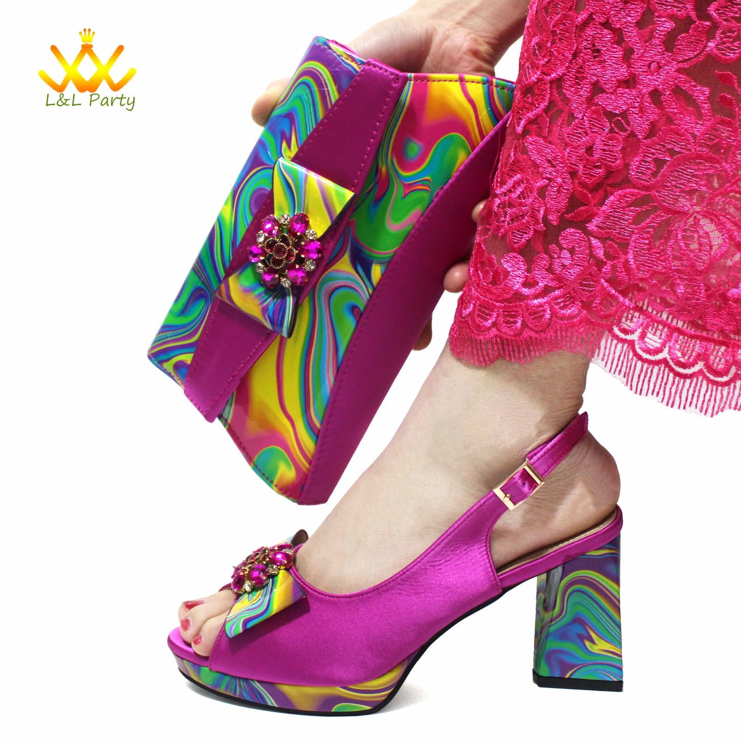 Italian Design Shoes Matching Bag Set BGT543