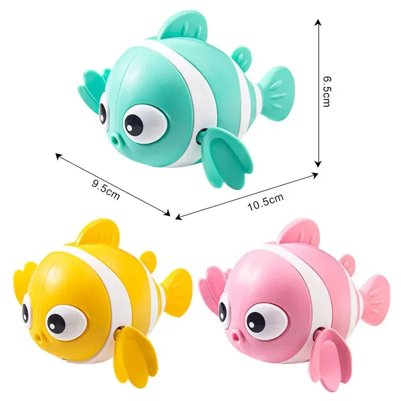 Bath Toys Cute Swimming Clown Fish Bath Toy for Toddlers Floating Wind Up Toys for Boy Girl New Born Baby Bathtub Toddler Toys