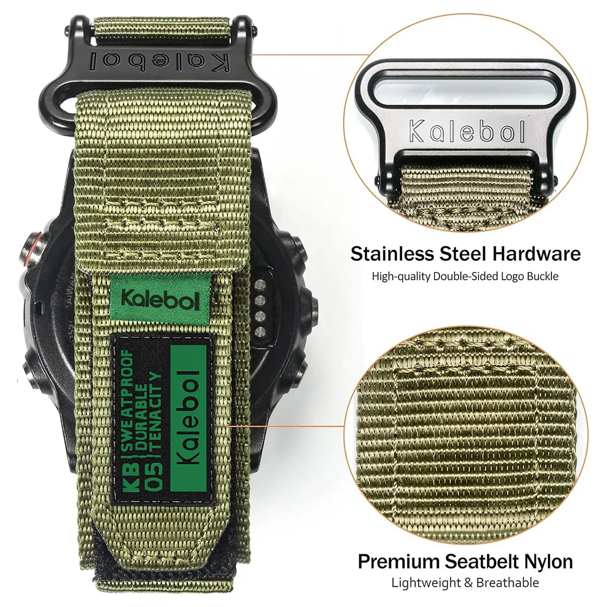 Garmin Nylon Loop Strap - Breathable Tactical Sports Band