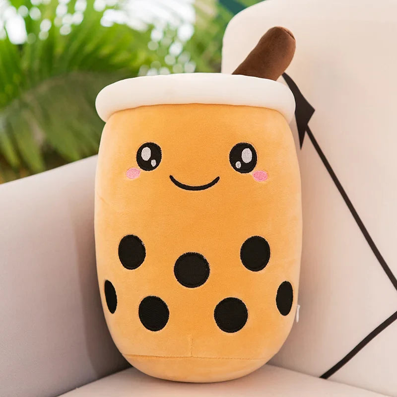 Kawaii Boba Fruit Bubble Tea All Series Cartoon Plush Toy Stuffed Animals Cute Food Milk Tea Soft Toys Room Decor Pillow Gifts