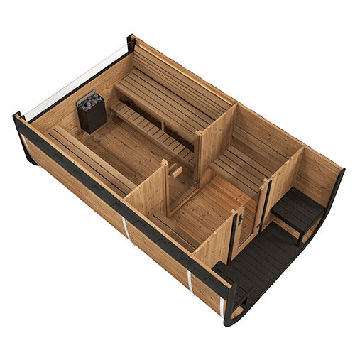 SaunaLife Model CL12GCP Cube-Series Outdoor Home Sauna Suite Kit