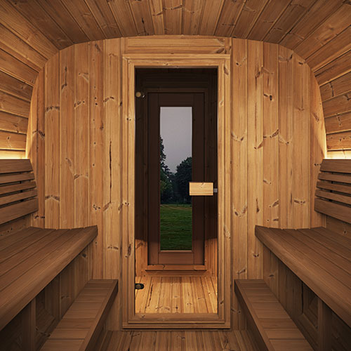 SaunaLife Model CL12GCP Cube-Series Outdoor Home Sauna Suite Kit