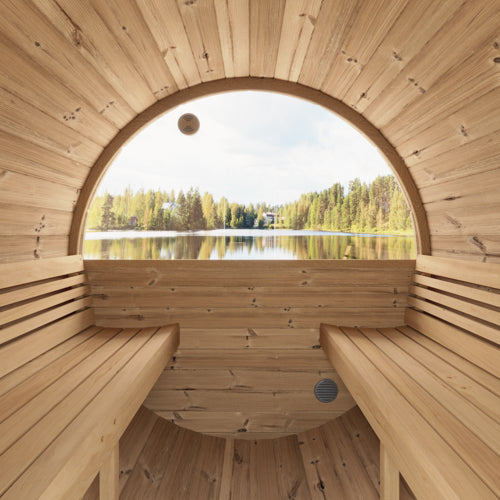 SaunaLife Model E7W Sauna Barrel with Window - 4 Person