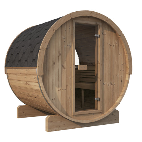 SaunaLife Model E7W Sauna Barrel with Window - 4 Person