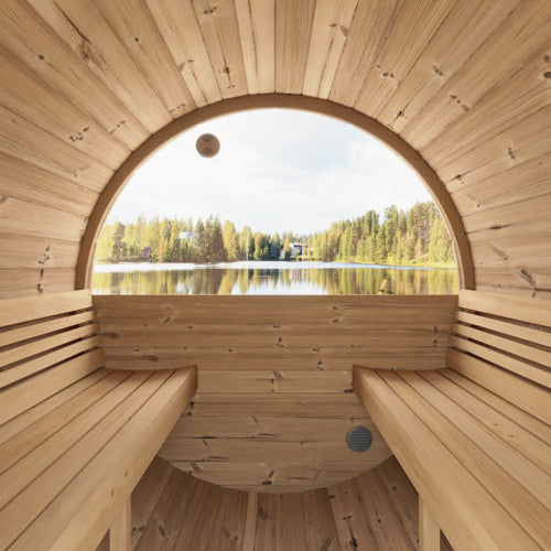 SaunaLife Model E8W Sauna Barrel with Rear Window
