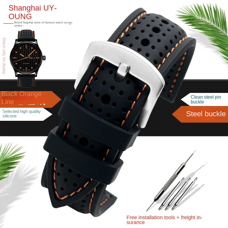 COROS Silicone Sports Watch Band Breathable Rubber Strap Waterproof 20cm