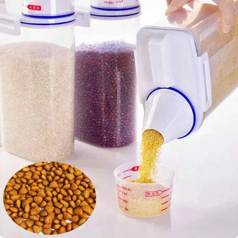 Dog & Cat Food Storage Container – 1.5kg/2kg with Measuring Cup