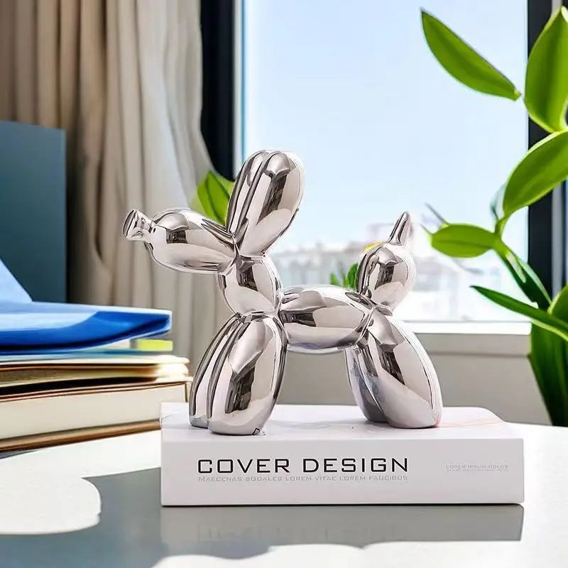 ceramics Balloon Dog Sculpture Home Decor room Decoration Accessories Office Nordic Animal Decorative Sculptures and Figurines