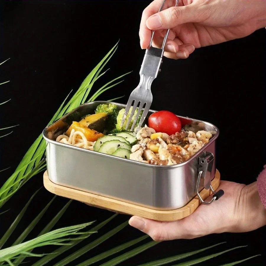 304 Stainless Steel Lunch Boxes Sealed Containers Portable Sushi Box Bento Camping Tableware Leakproof Food Carrier