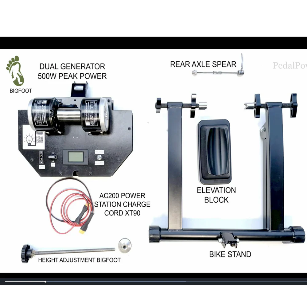 BigFoot 500 Watt Bicycle Generator with Stand by Pedal Power Generator