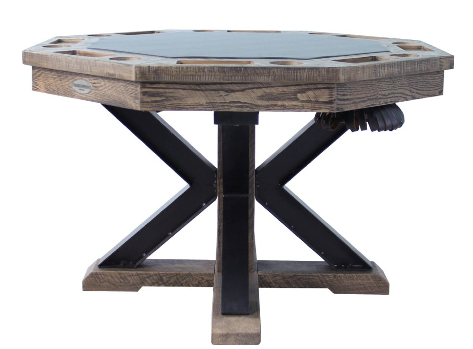 "The Weathered" 3-in-1 Slate Bumper Pool Table w/ Card and Dining Top + 4 Chairs by Berner Billiards