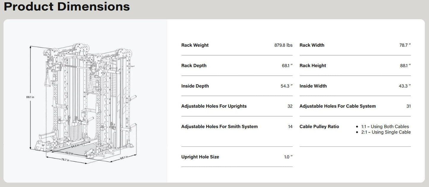 Major Fitness Heritage Series B17 Flying Fortress All-In-One Functional Trainer with Smith Machine