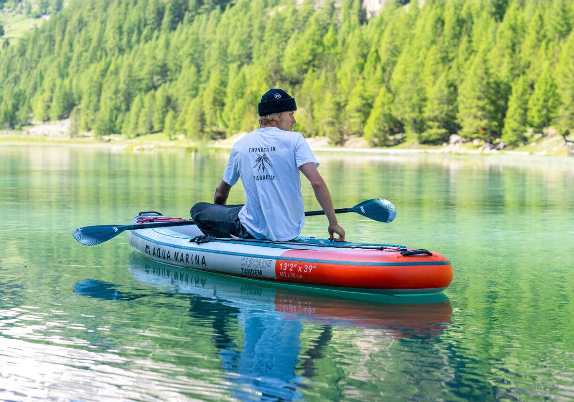 Aqua Marina Cascade Tandem Inflatable SUP-Kayak (2 Person) with 2-in-1 DUAL-TECH Paddle.